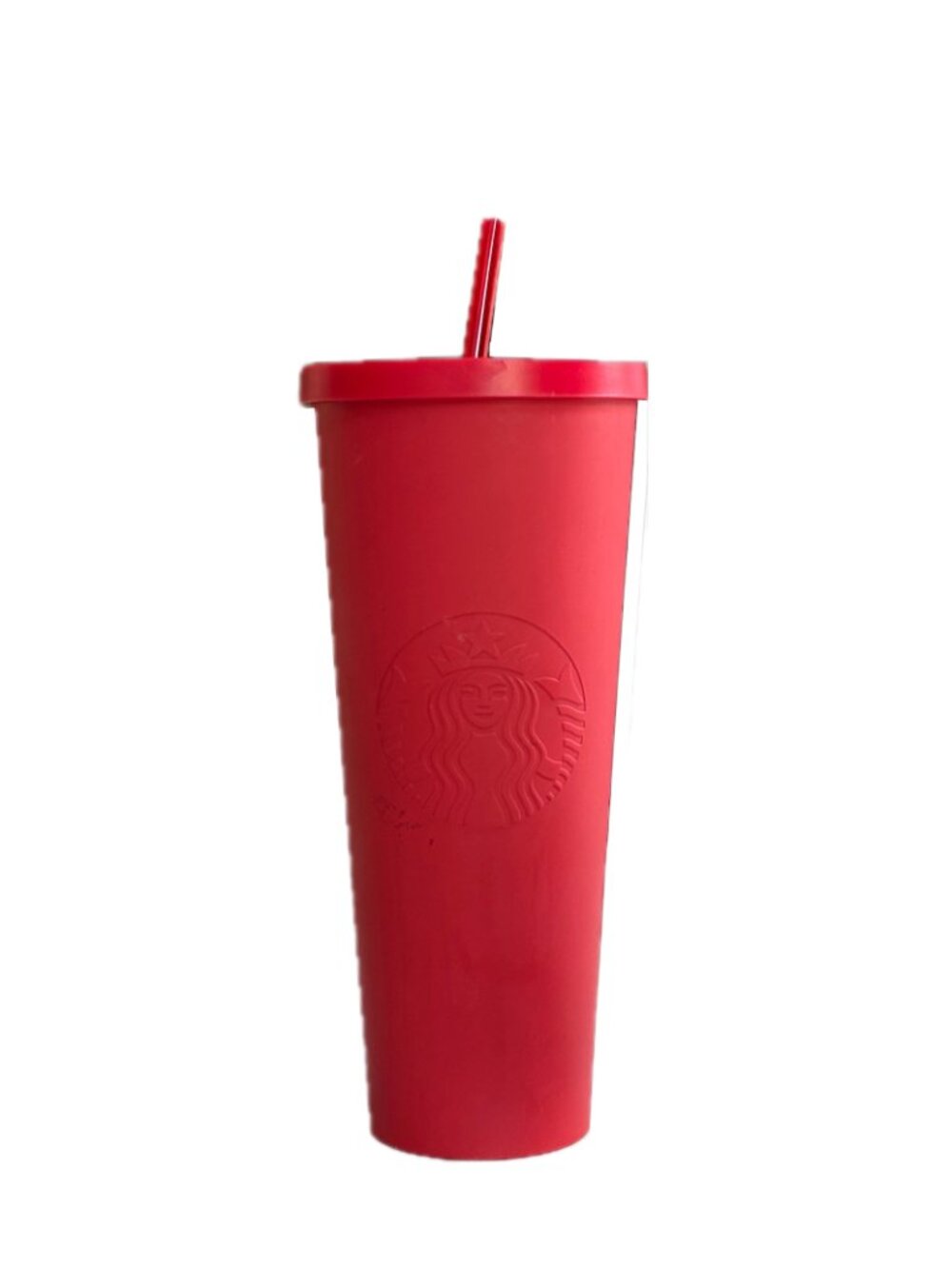 Starbucks Matte Red Soft Touch Acrylic Tumbler Cup 24oz Venti Smooth Cold Cup